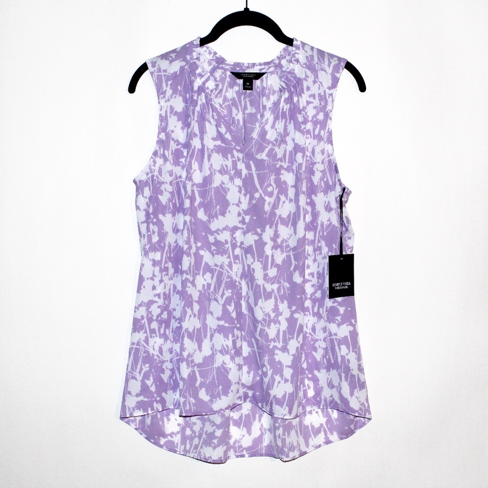 Simply Vera Vera Wang Pleated Split-Neck Shell Top